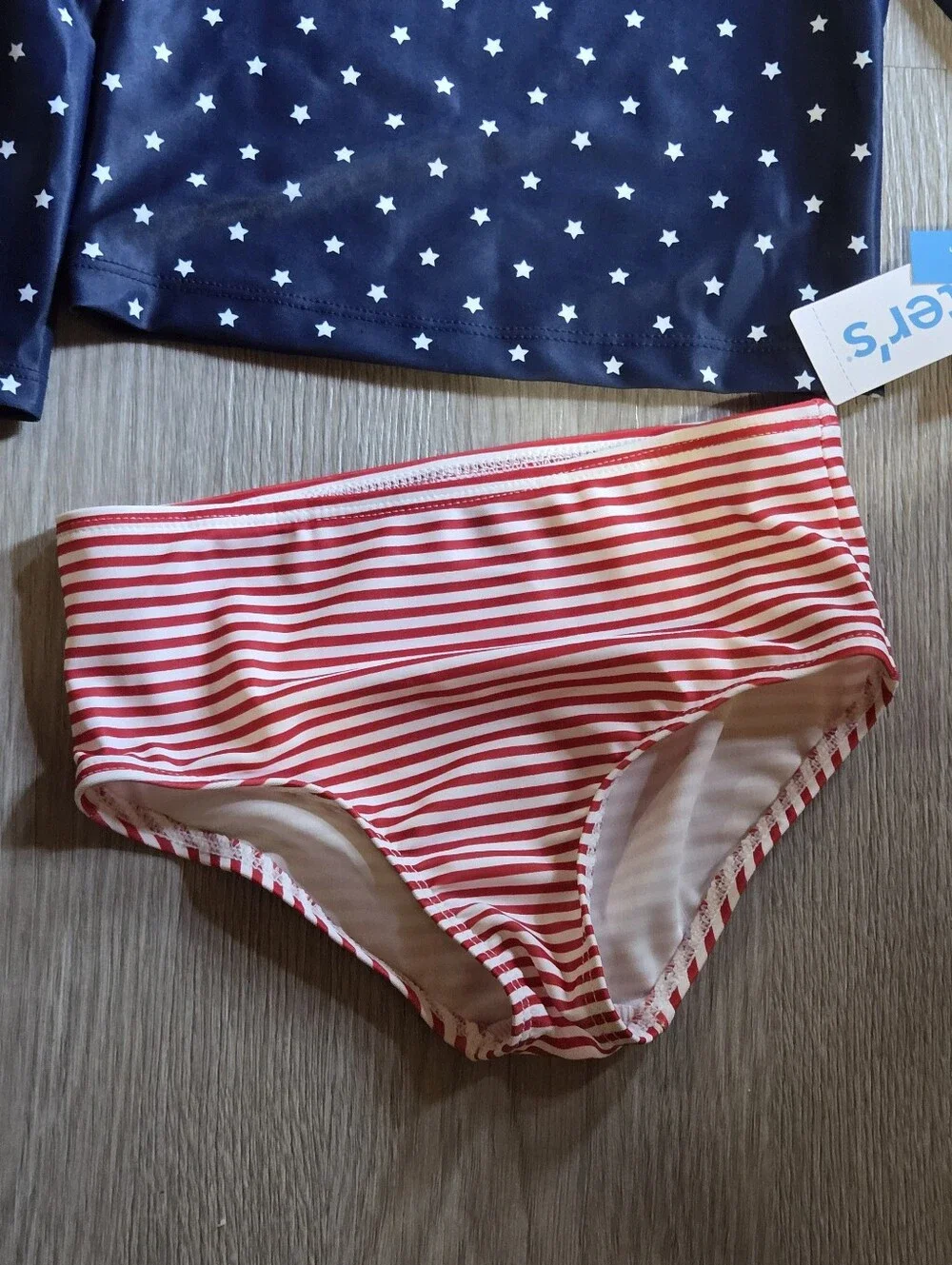 Carter's Navy Star Rashguard with Red & White Stripe 2 Pcs Swim Suit NWT